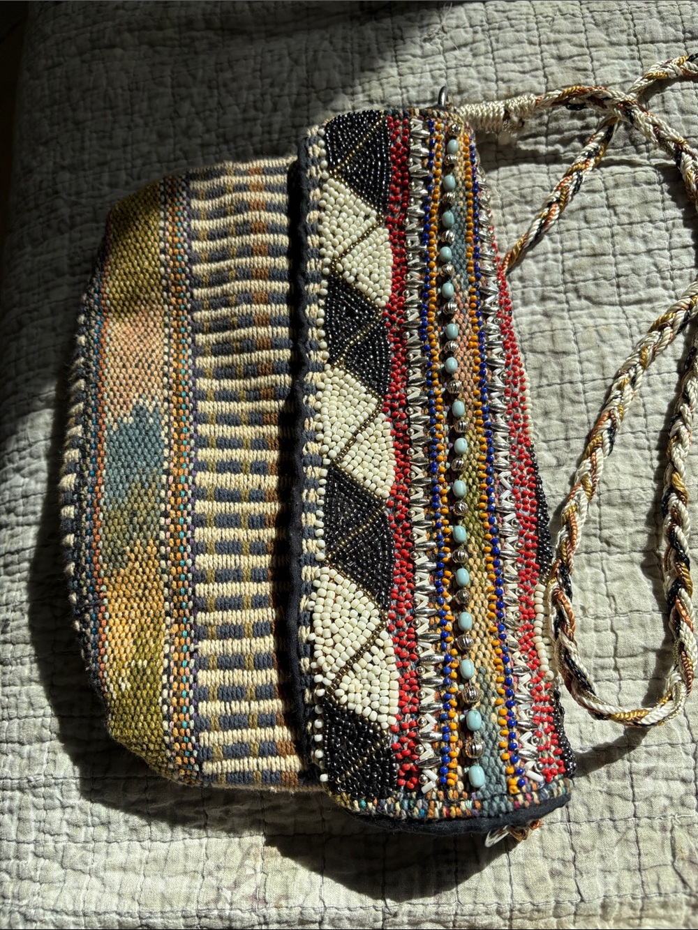 Jesslyn Blake Handcrafted Multicolor Beaded & Woven Crossbody Bag